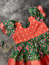Load image into Gallery viewer, Green Patola Digital Print Dress
