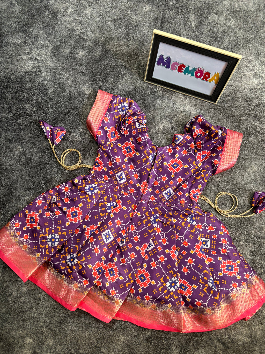 Purple Patola Digital Print Dress