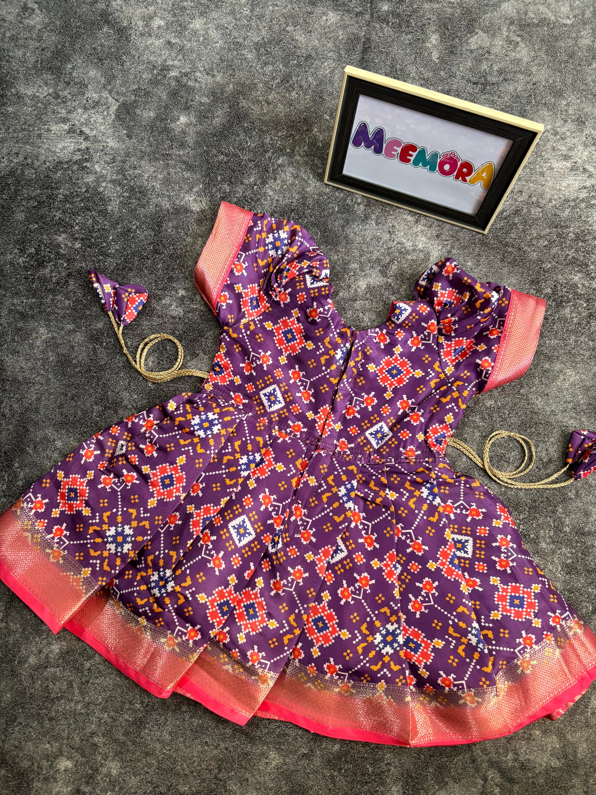 Purple Patola Digital Print Dress