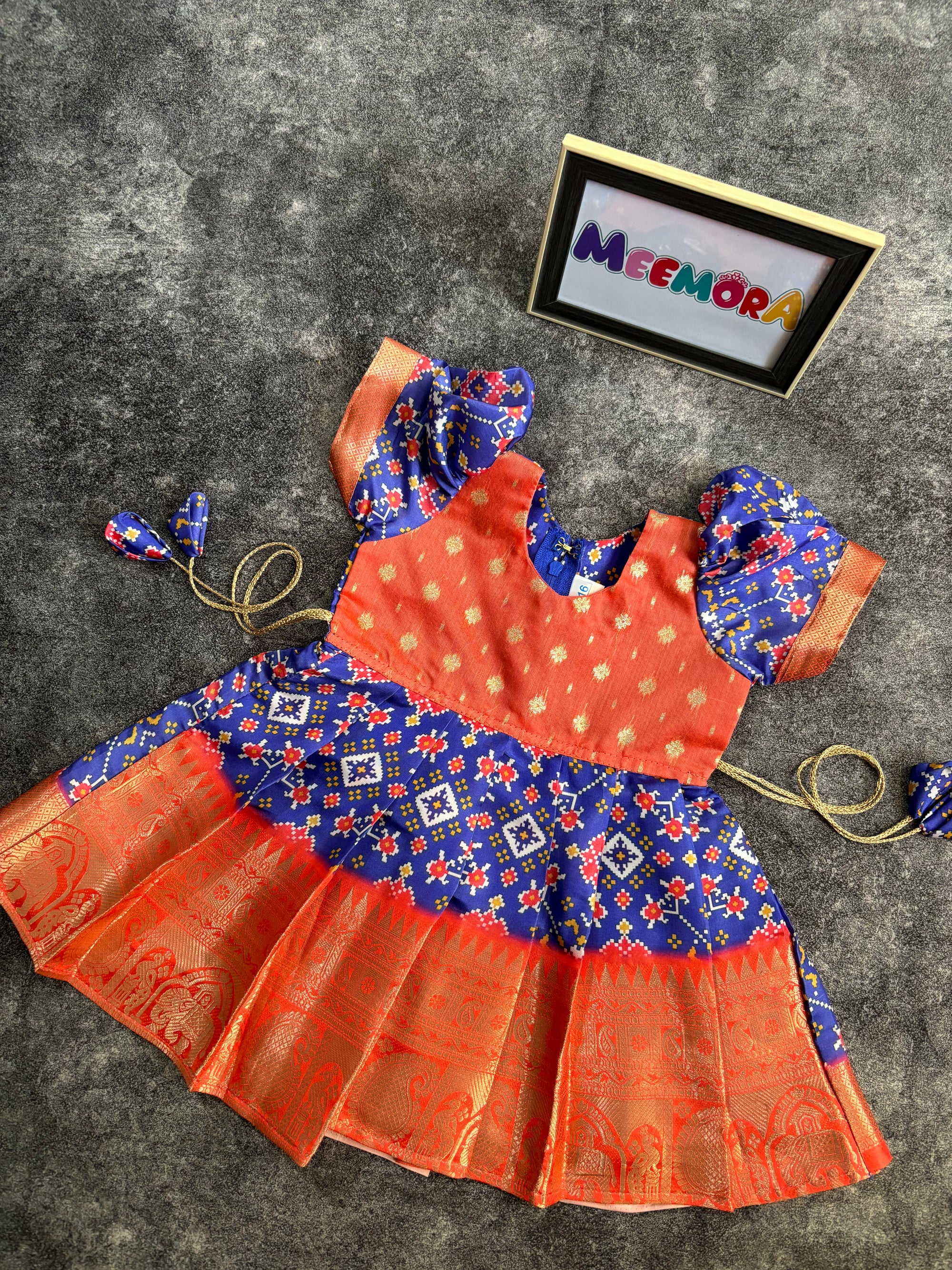 Blue Patola Digital Print Dress