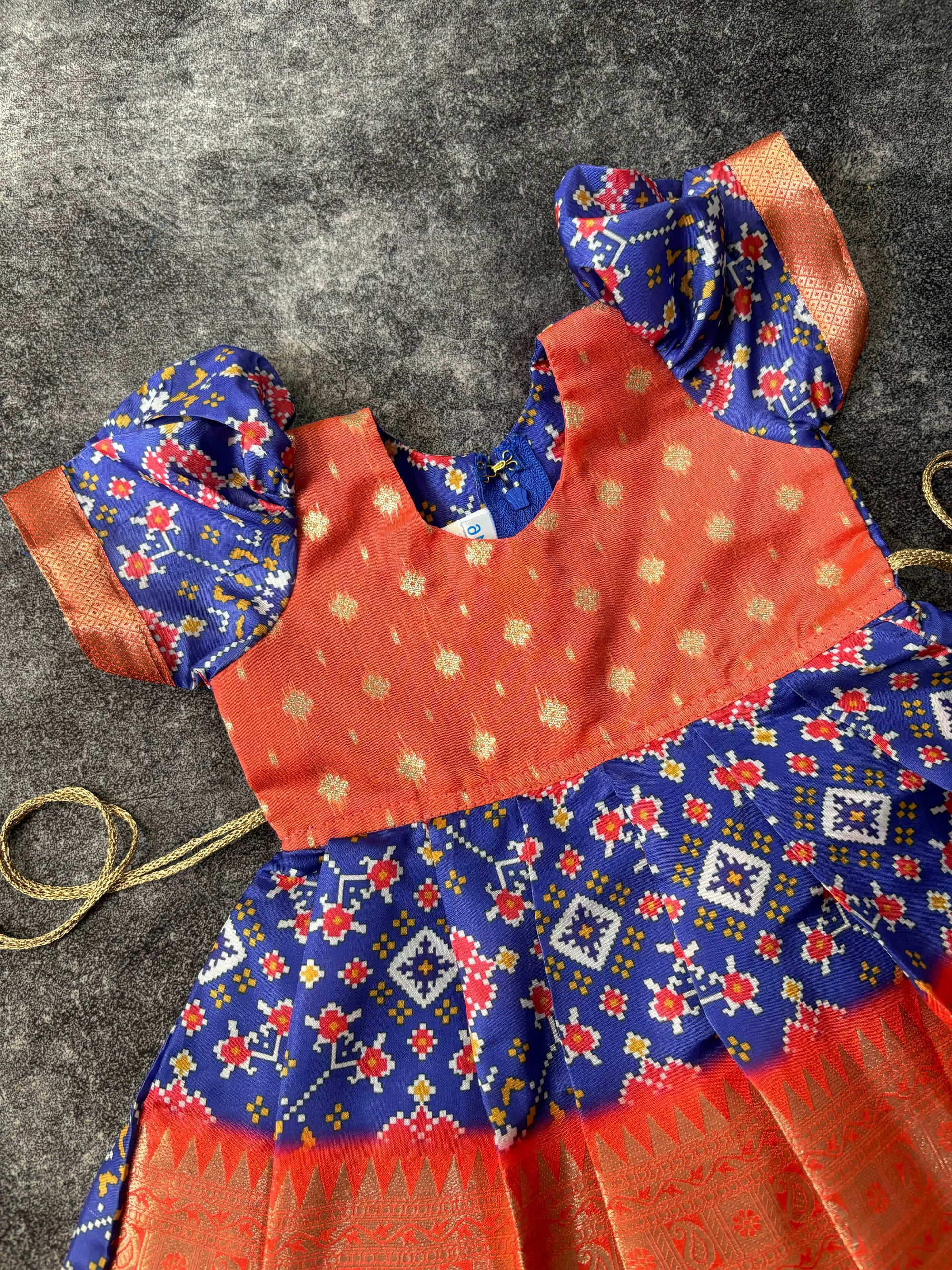 Blue Patola Digital Print Dress