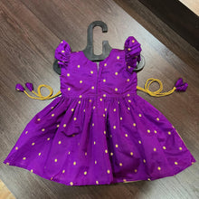 Load image into Gallery viewer, Purple Color Silk with Paithani Border Patch Dress - MEEMORA FROCKS
