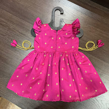 Load image into Gallery viewer, Rani Pink Color Silk with Paithani Border Patch Dress - MEEMORA FROCKS
