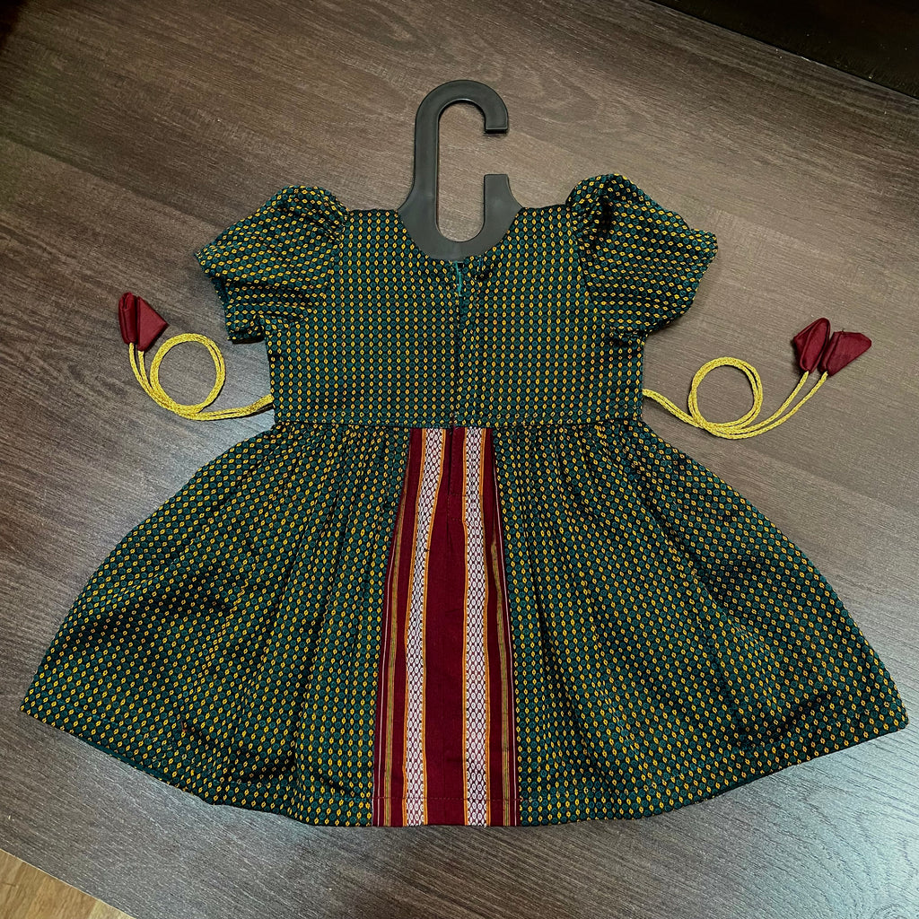 Sea Green Combination Khun Silk Frock