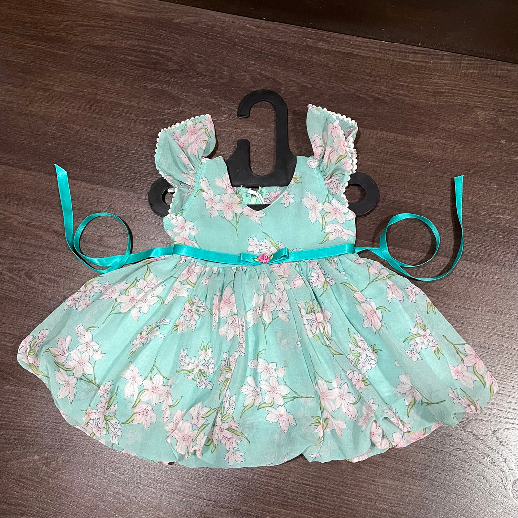 Pista Chiffon Lily Print Ballon Styled Frock