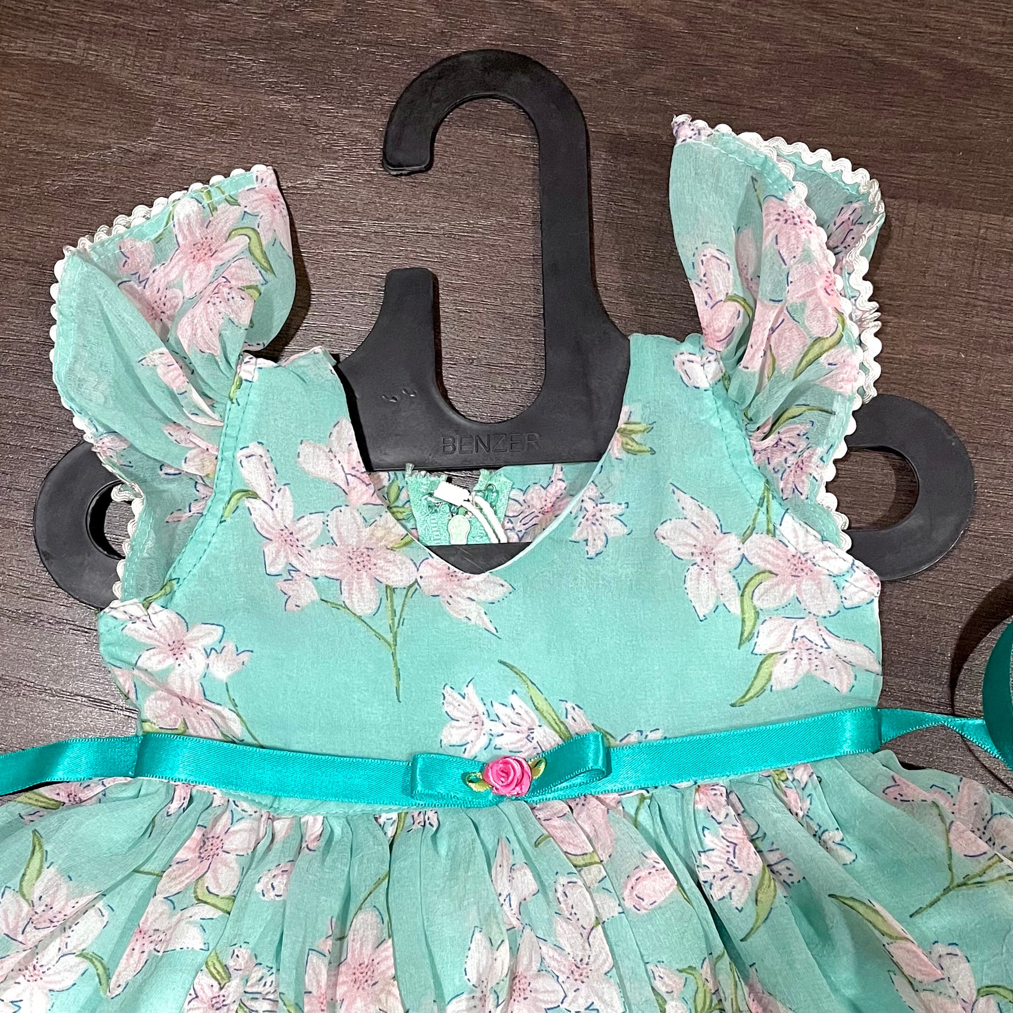 Pista Chiffon Lily Print Ballon Styled Frock