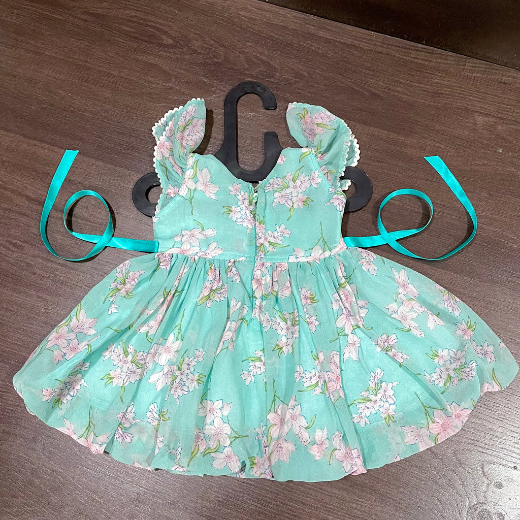 Pista Chiffon Lily Print Ballon Styled Frock