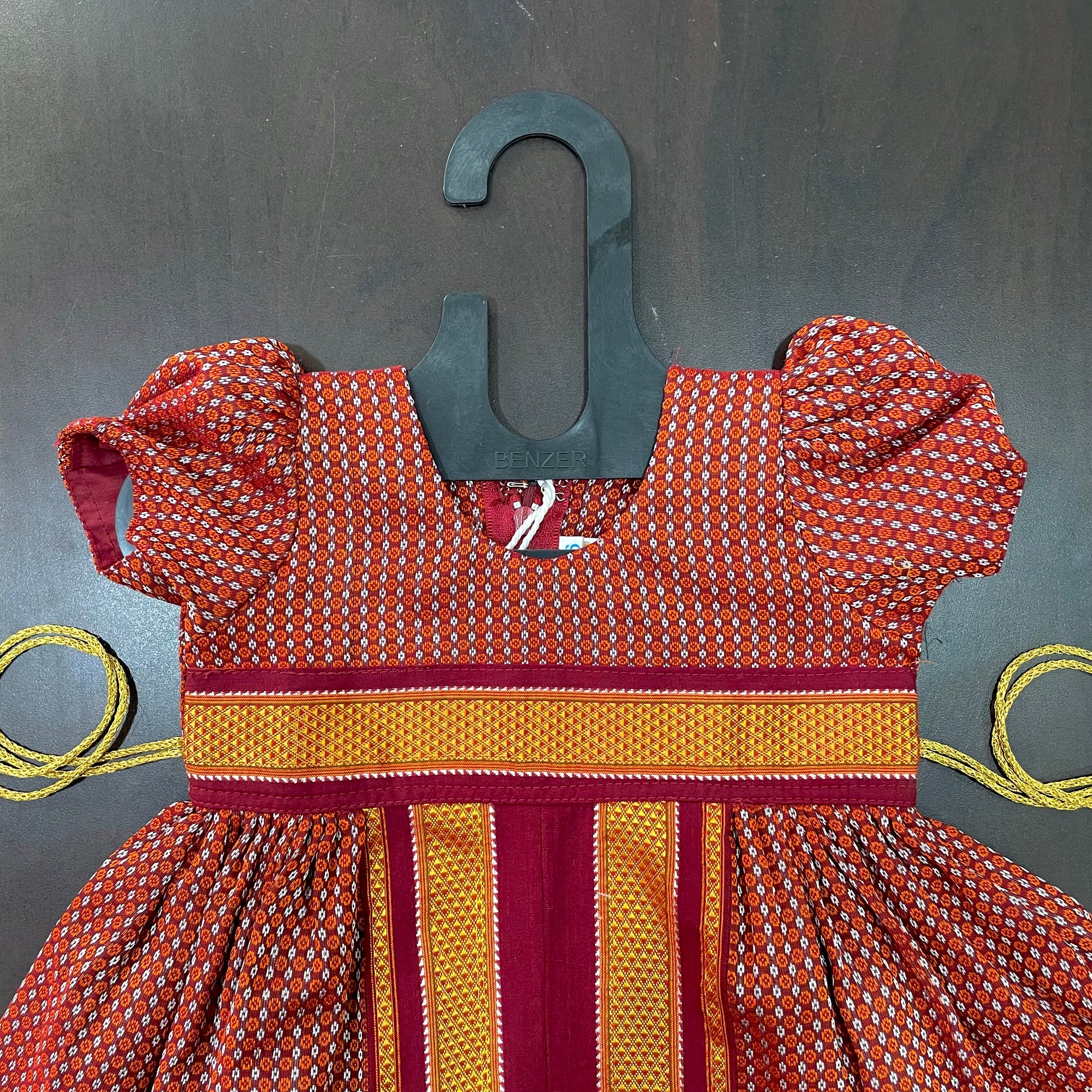 Maroon Combination Khun Silk Frock
