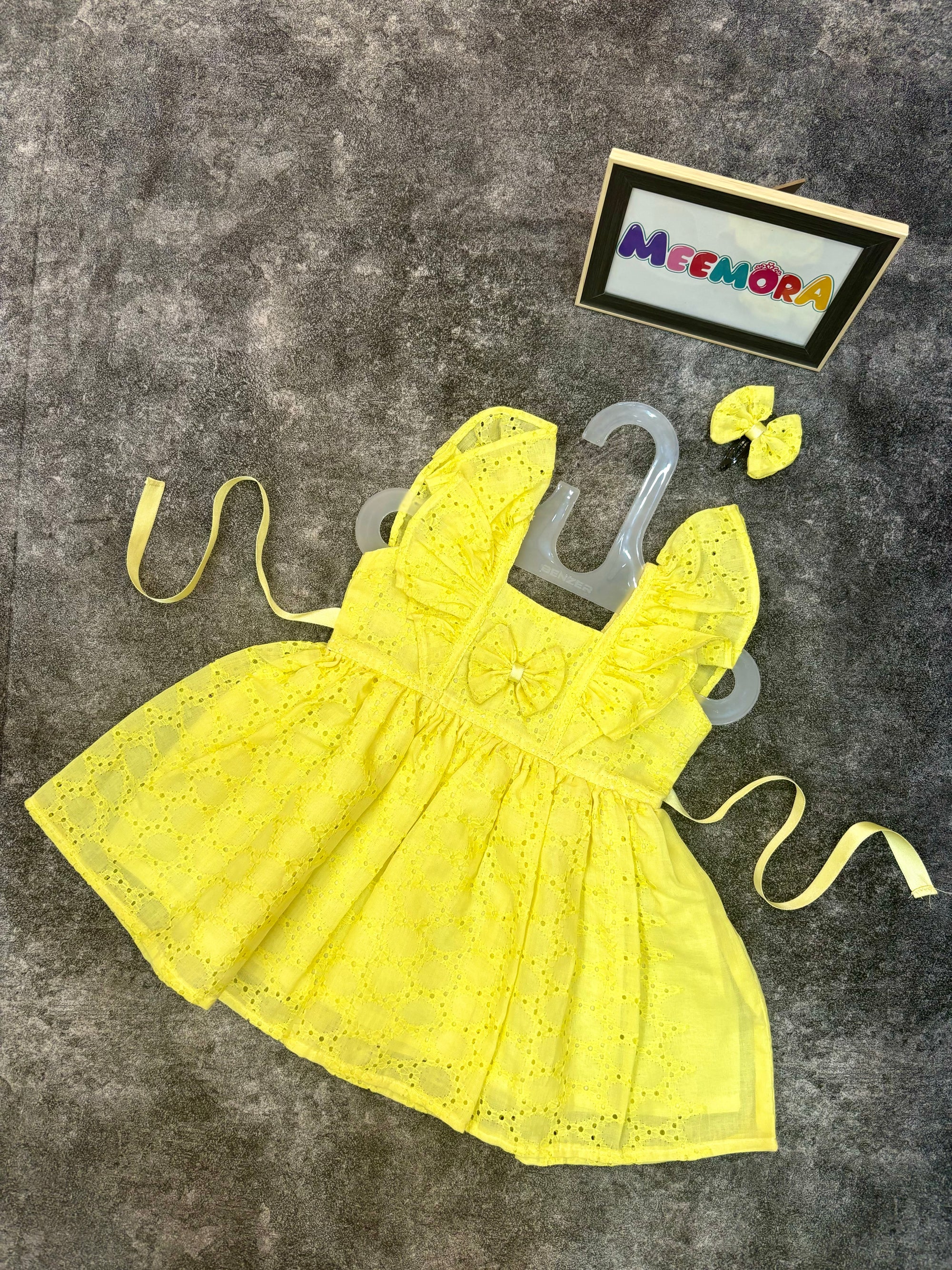 Lemon Yellow Hakoba Cotton Frock