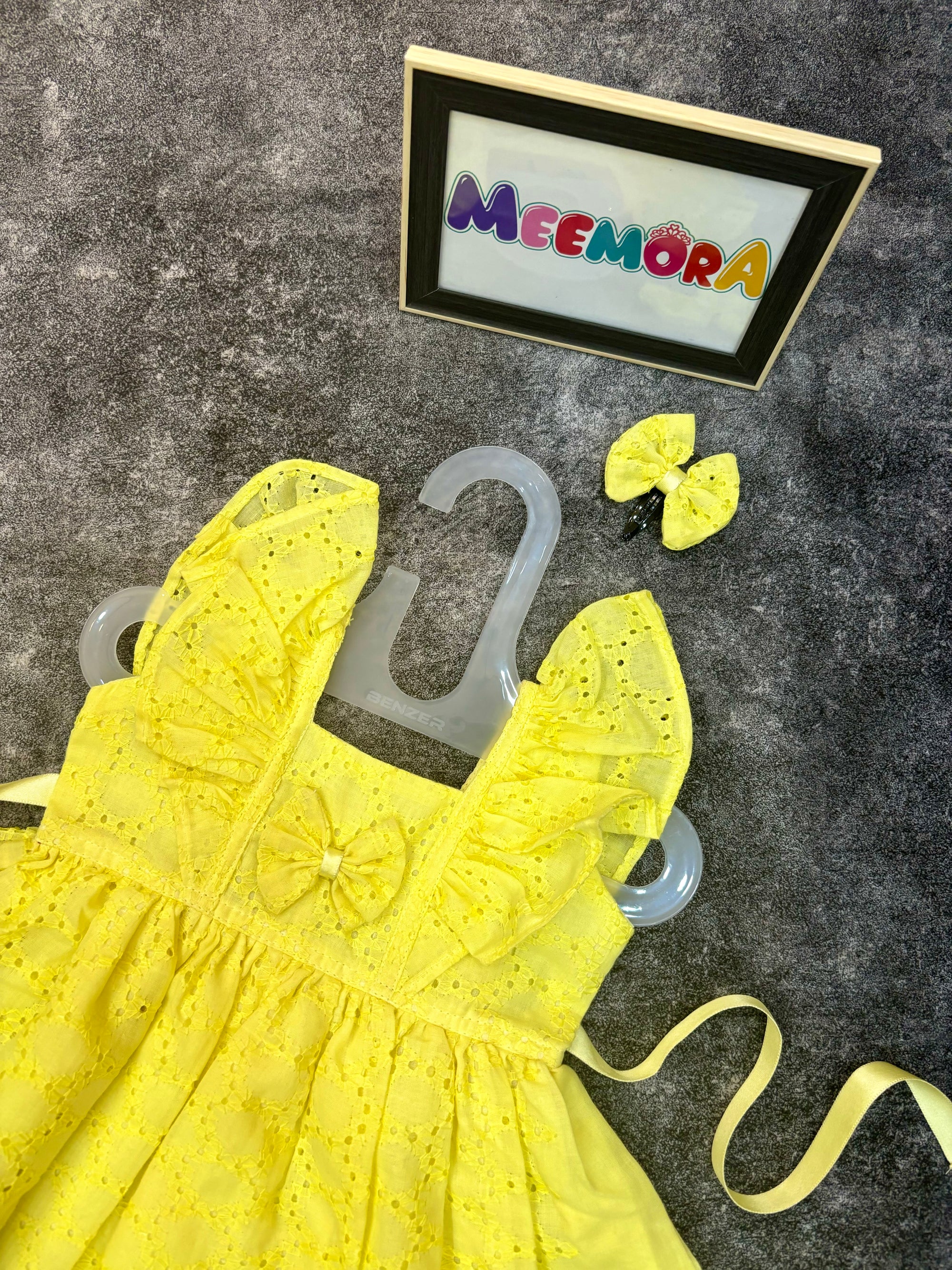 Lemon Yellow Hakoba Cotton Frock