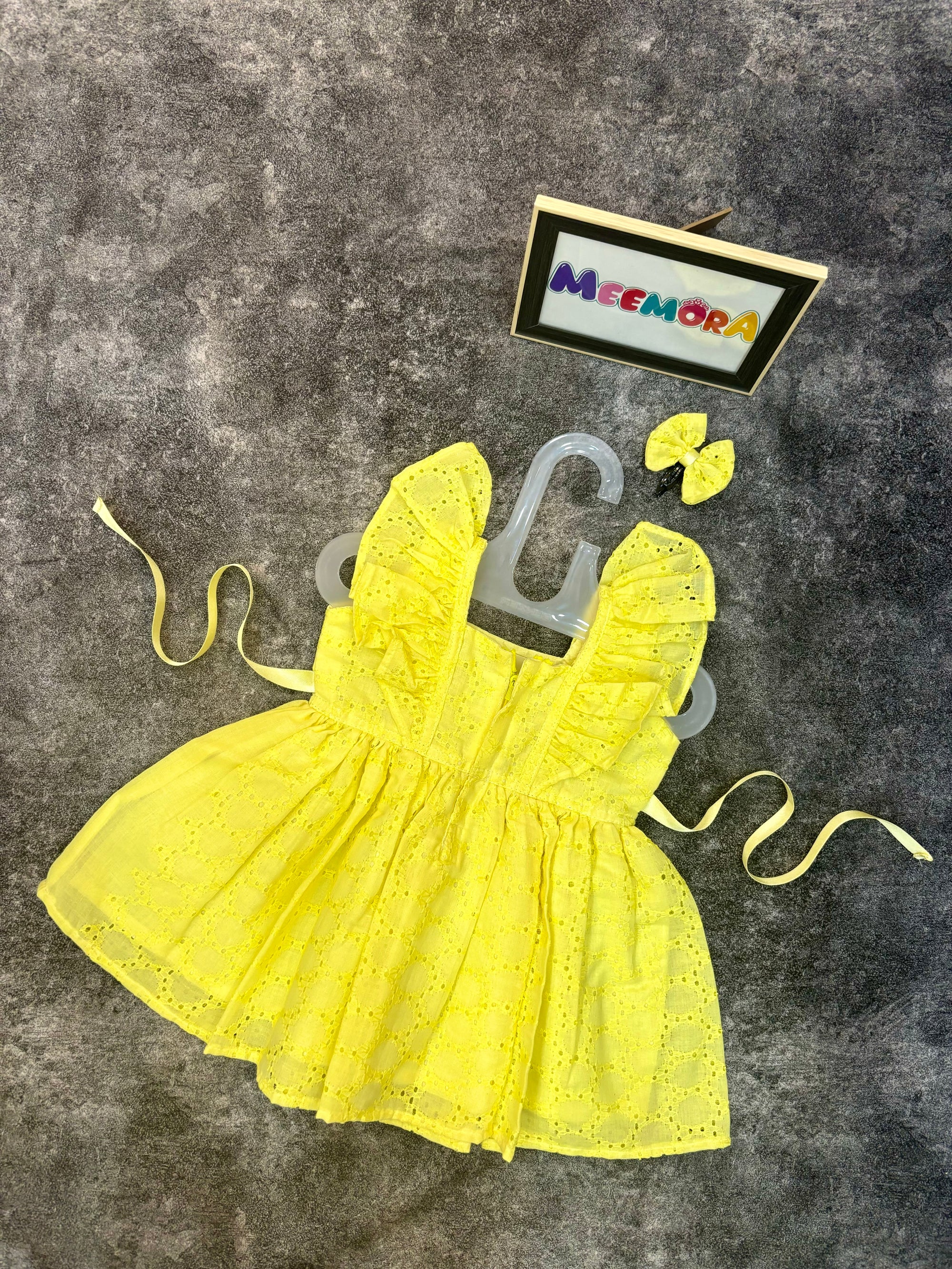 Lemon Yellow Hakoba Cotton Frock