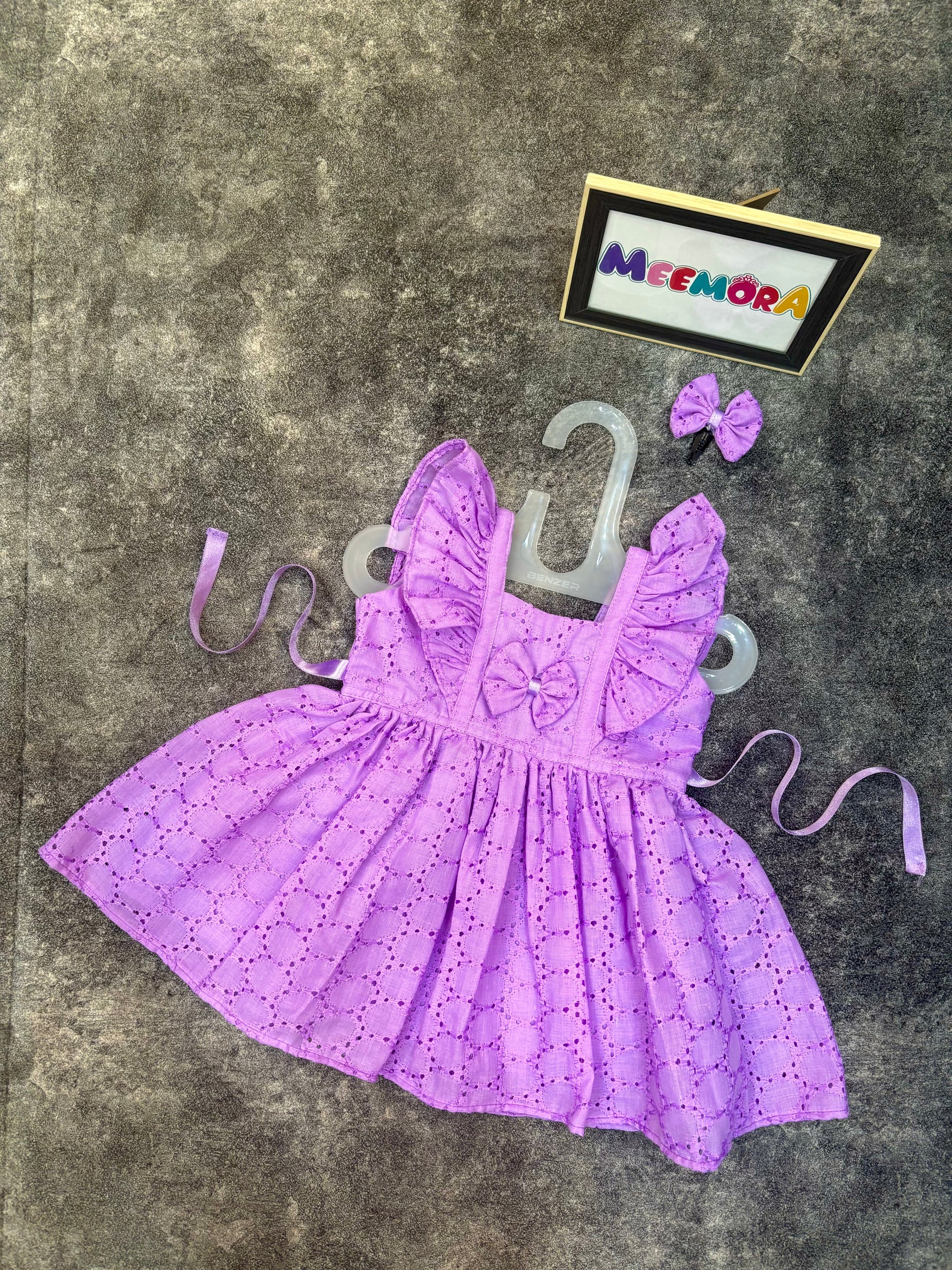 Lavender Hakoba Cotton Frock