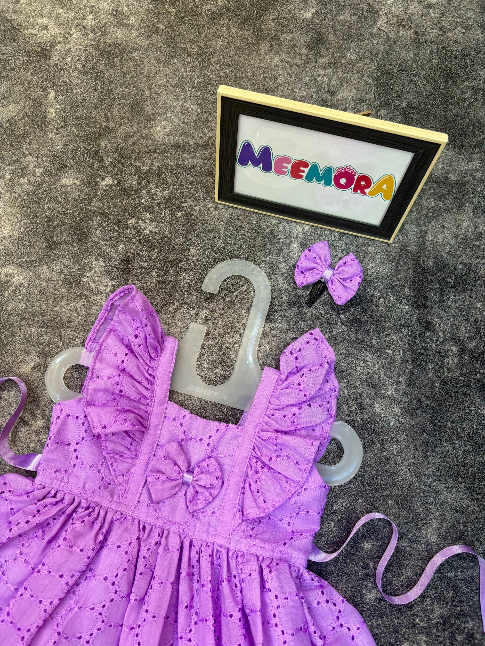 Lavender Hakoba Cotton Frock