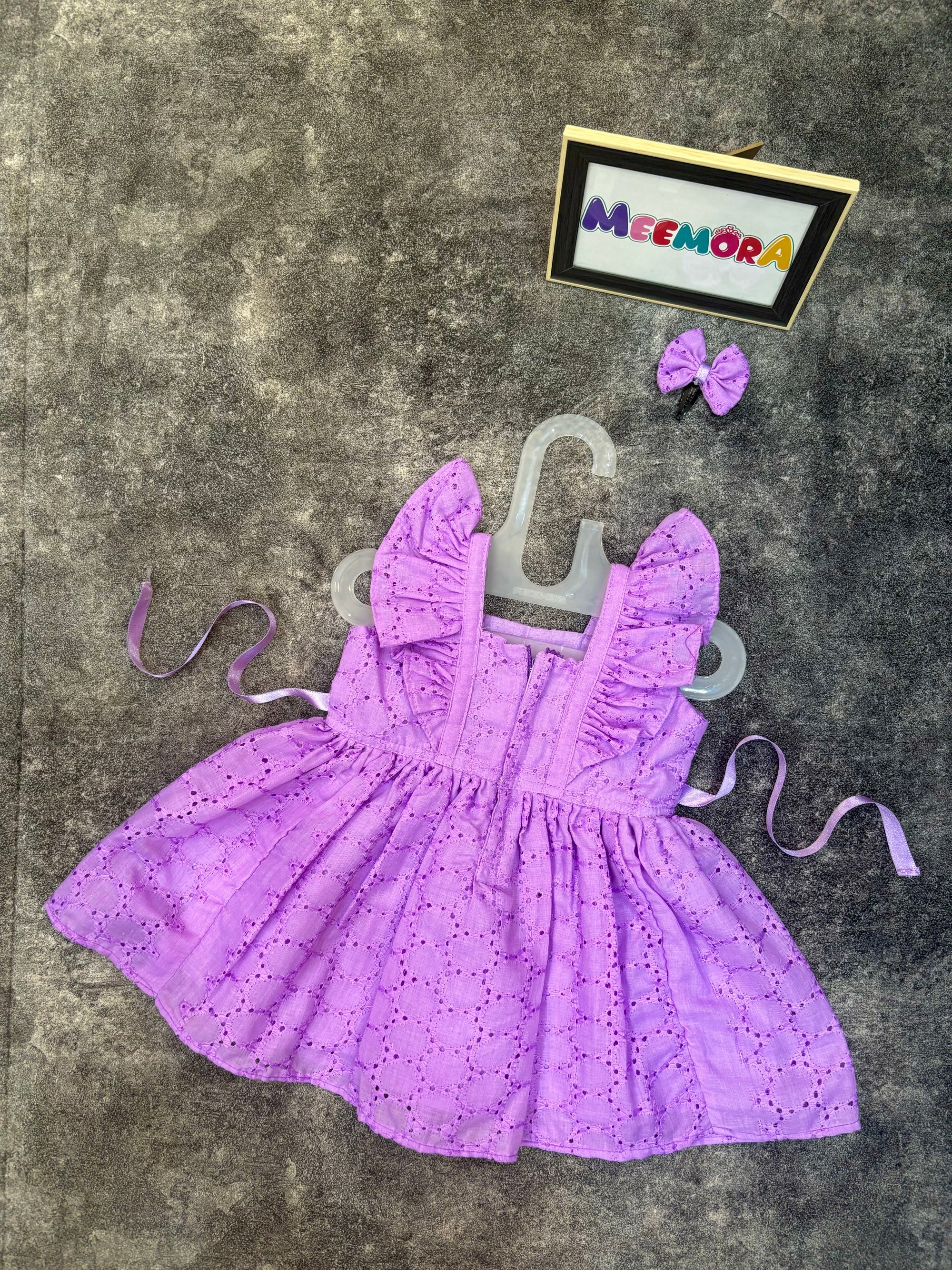Lavender Hakoba Cotton Frock
