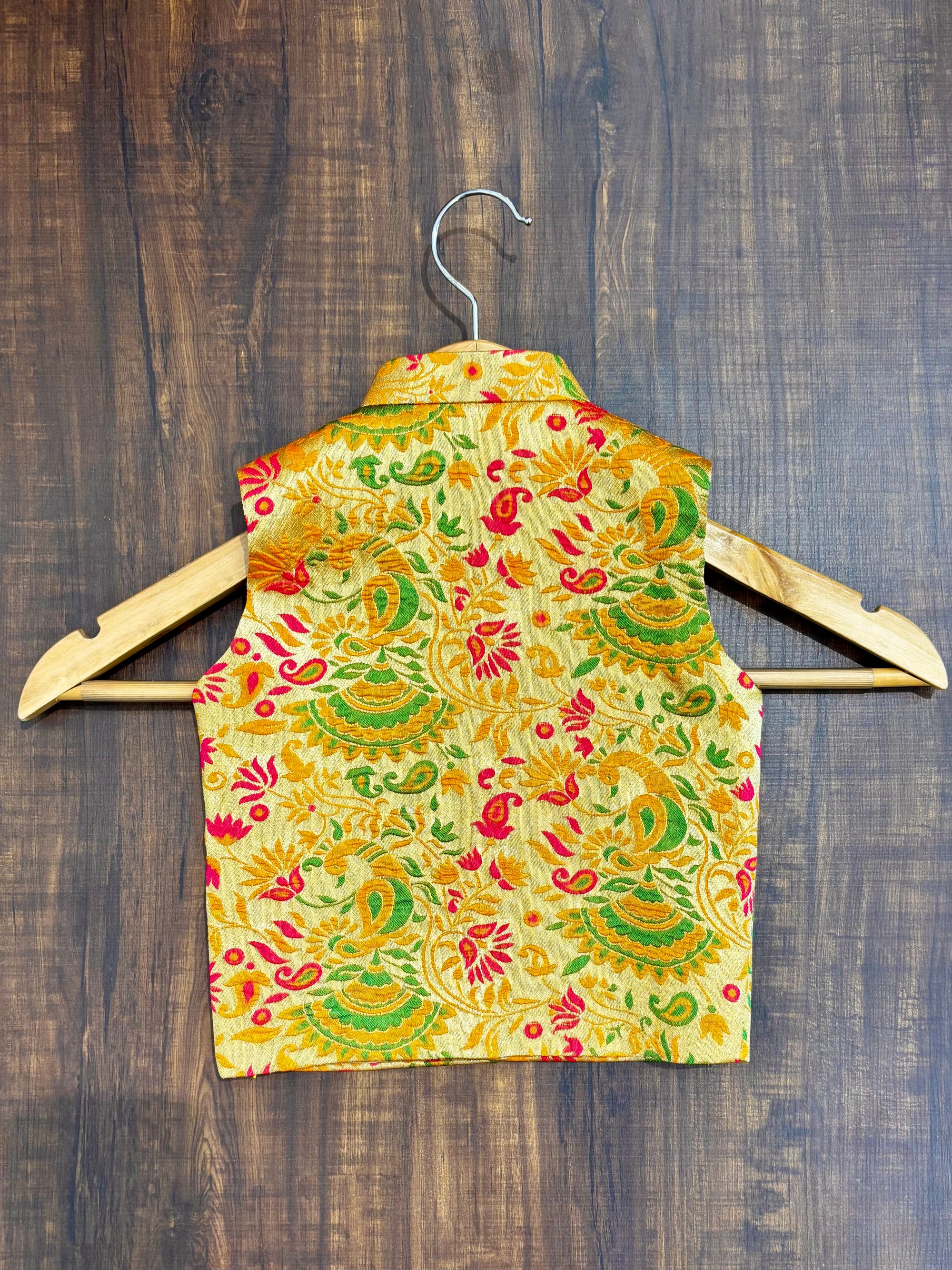 Yellow Peacock Paithani Golden Zari Modi Jacket