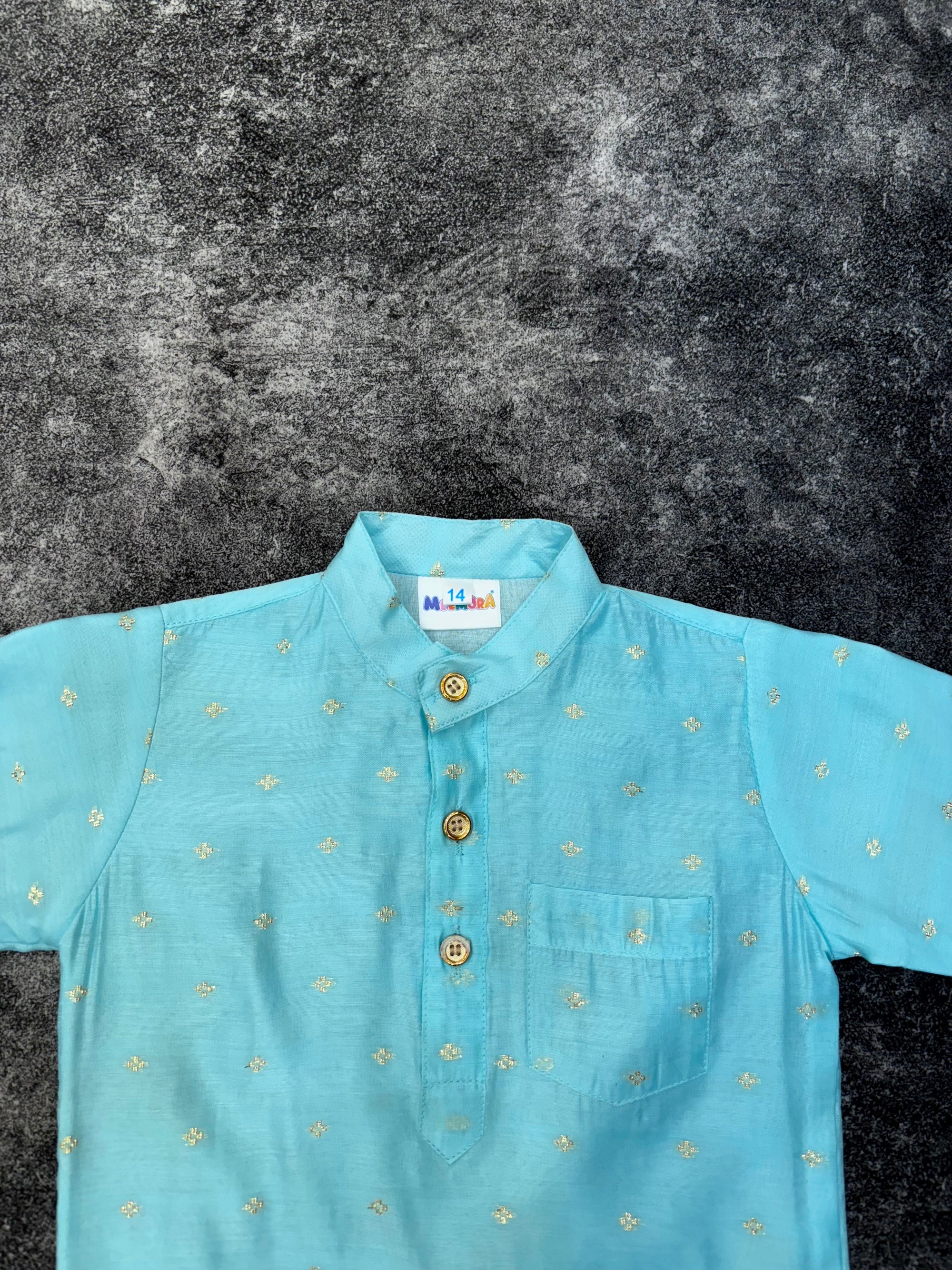 Sky Blue Color Chanderi Silk Kurta Pajama