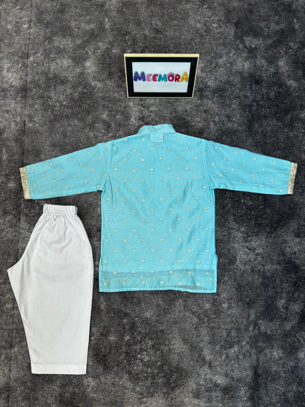 Sky Blue Color Chanderi Silk Kurta Pajama