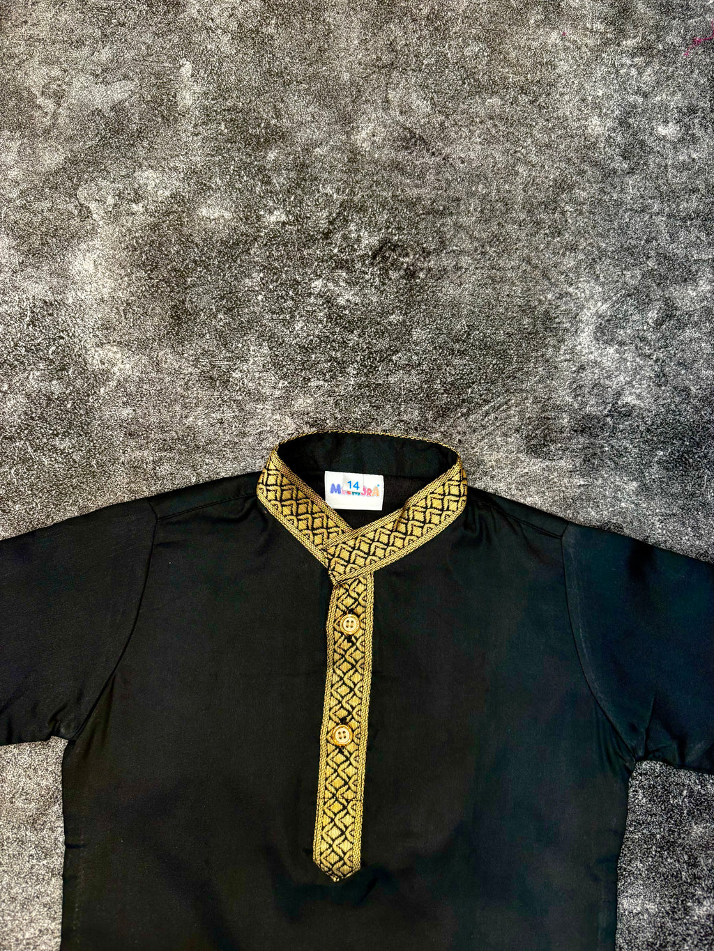 Black Two Toned Traditional Silk Kurta Pajama