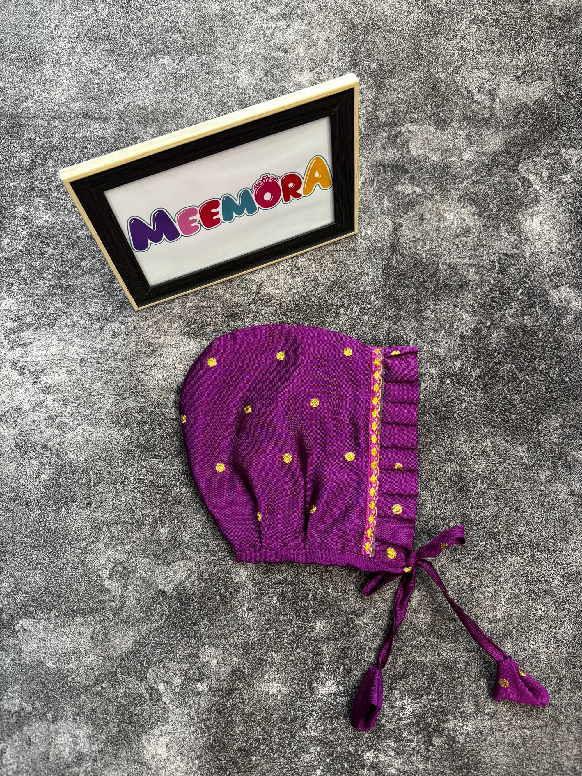 Wine Paithani Styled Traditional Cap Topi