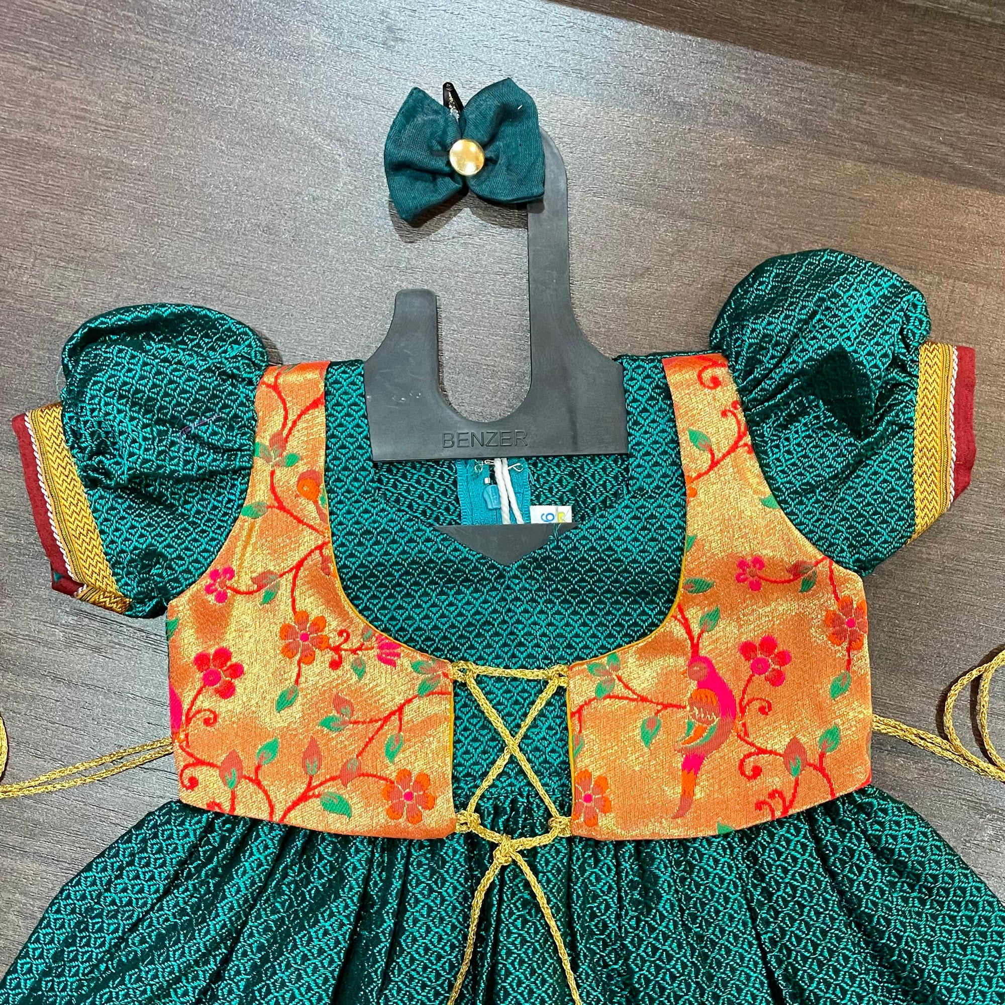 Morpankhi Khun Silk with Paithani Combination Silk Frock