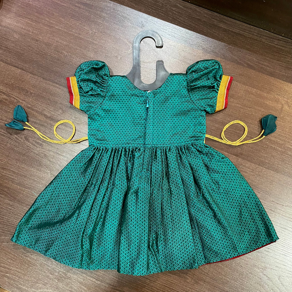 Morpankhi Khun Silk with Paithani Combination Silk Frock