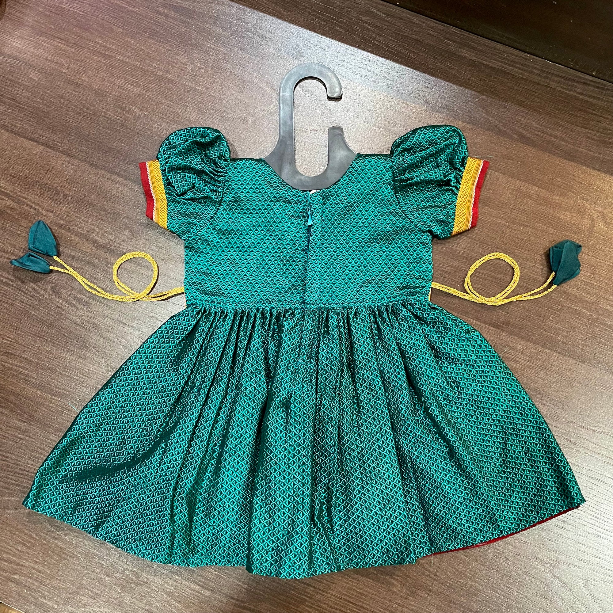 Morpankhi Khun Silk with Paithani Combination Silk Frock