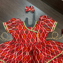 Load image into Gallery viewer, Red Angrakha Gotta Patti Border Frock Dress

