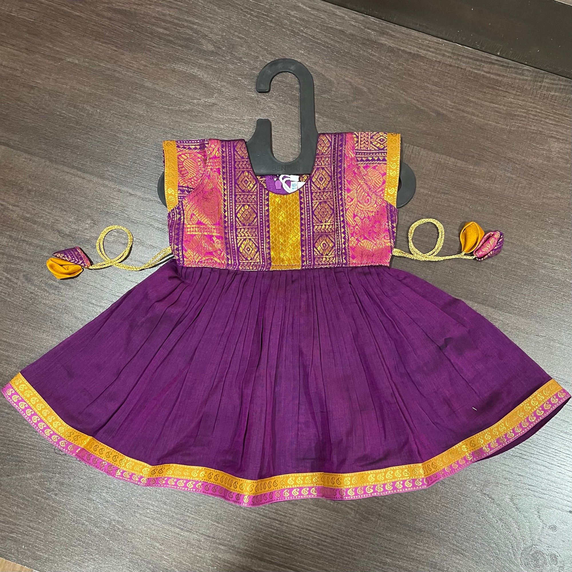 Wine Ilkal Saipriya Border Frock Dress