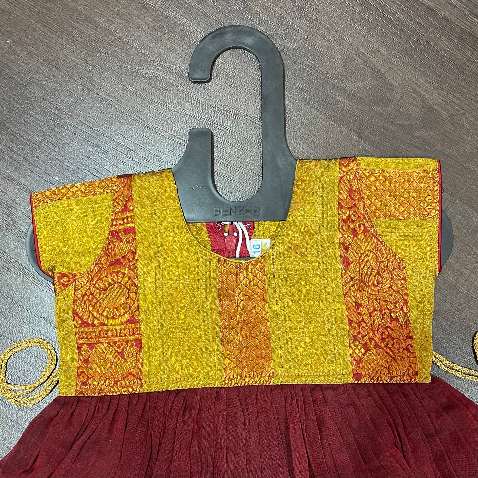 Maroon Ilkal Saipriya Border Frock Dress