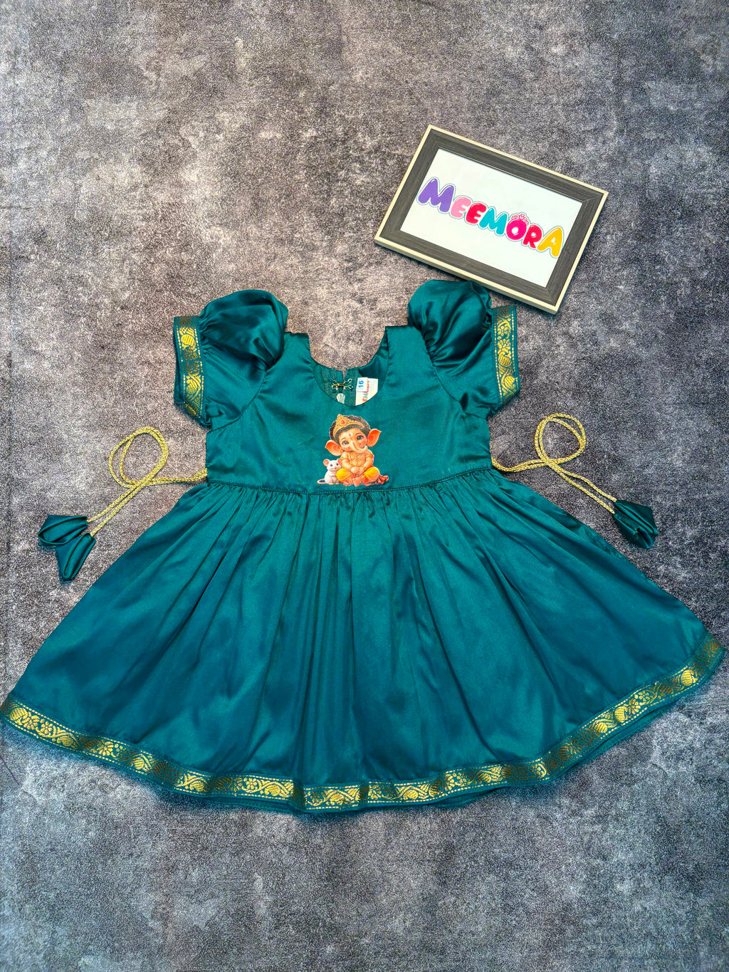 Rama Ganesha Soft Silk Frock for Girls