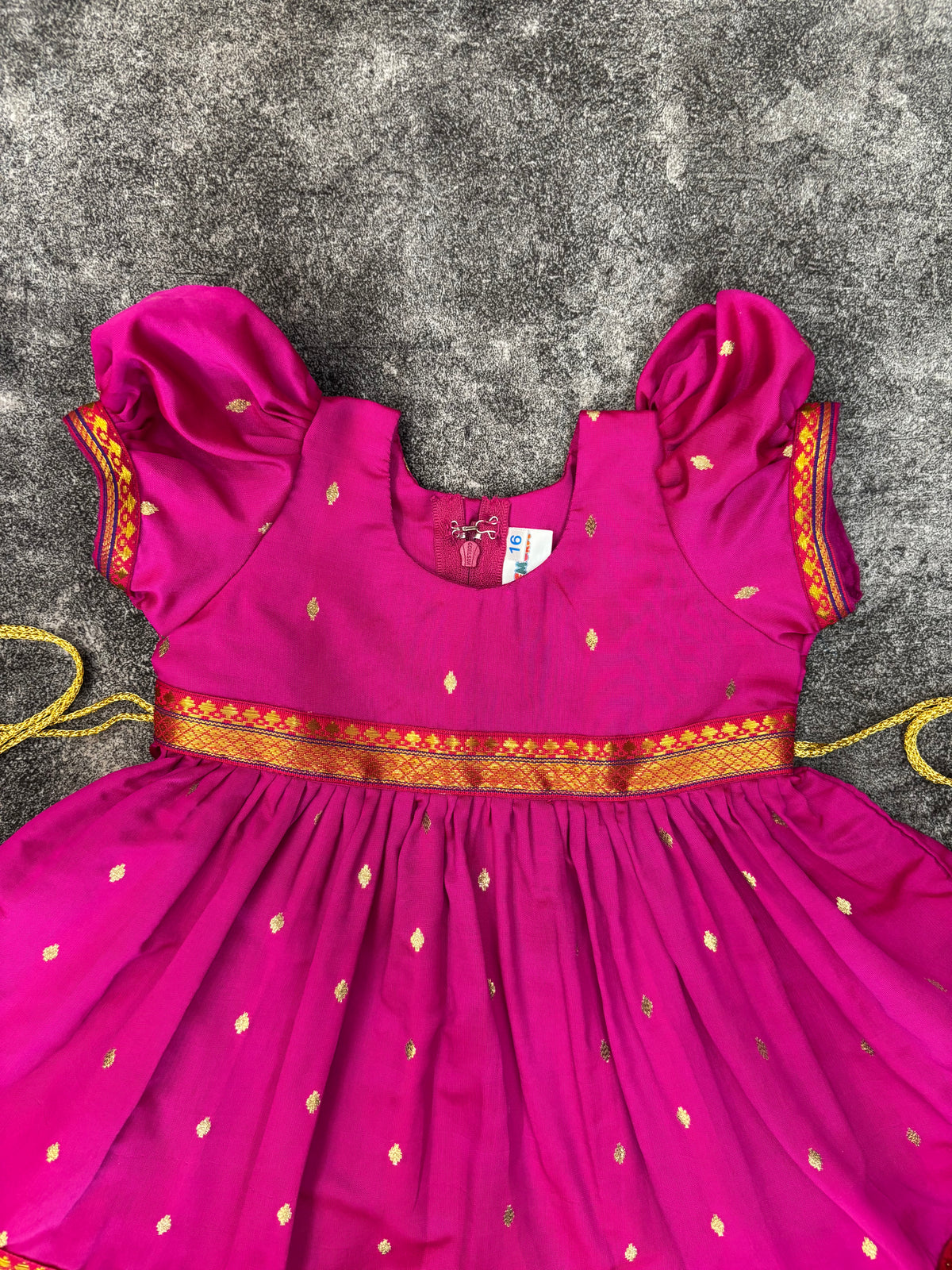 Ranipink Paithani Butti Silk Frock for Girls | 0–8 Years
