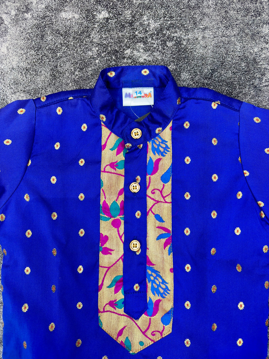 Royal Blue Paithani Zari Silk Kurta Pajama