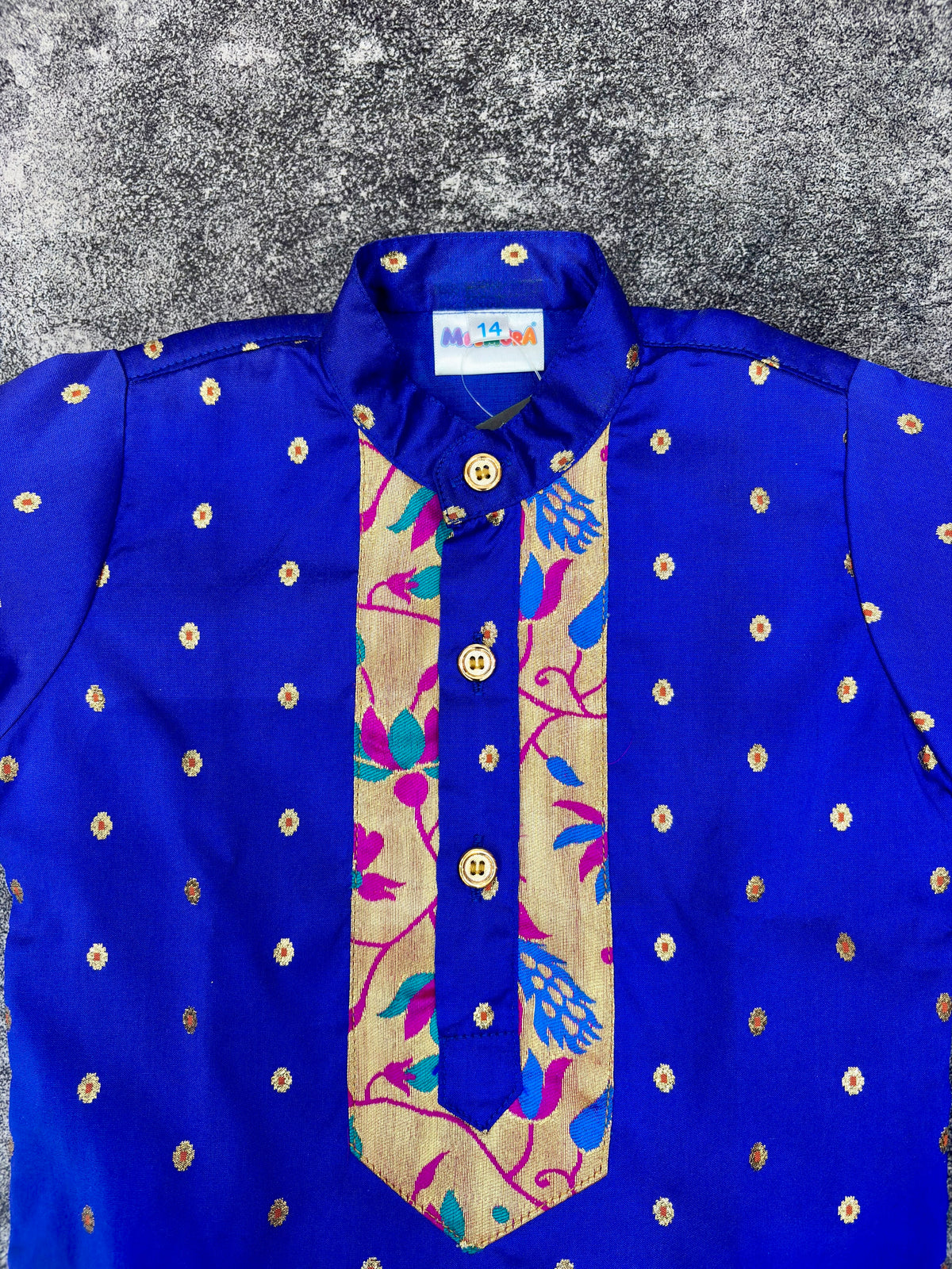 Royal Blue Paithani Zari Silk Kurta Pajama