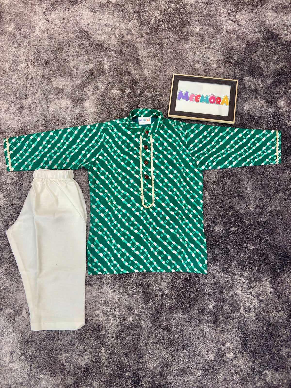 Rama Lehriya Cotton Kurta Pajama for Boys | 0-7 Years