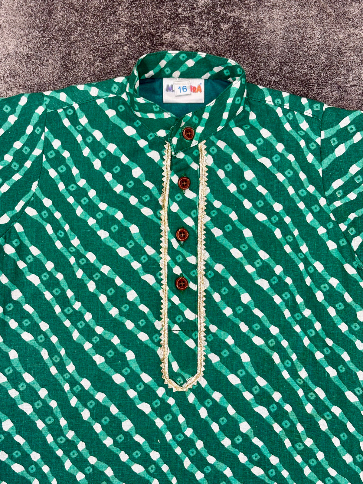 Rama Lehriya Cotton Kurta Pajama for Boys | 0-7 Years