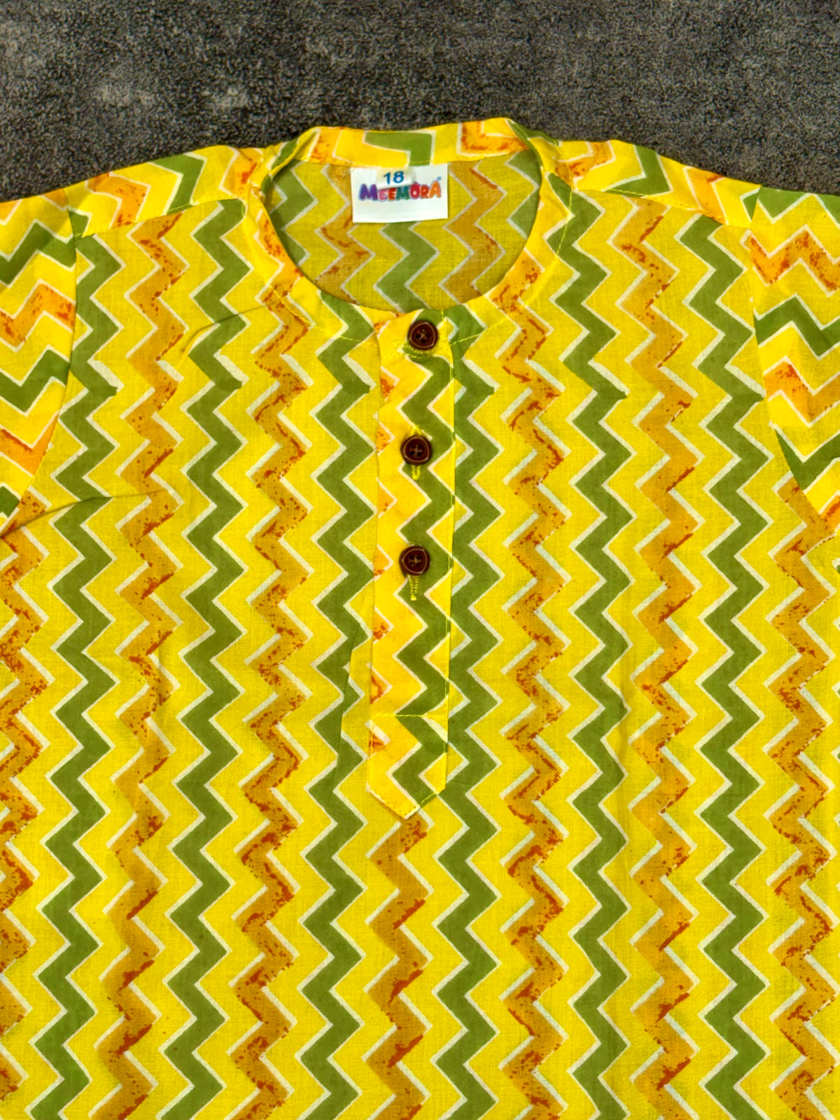 Yellow Green Jaipuri Cotton Kurta Pajama for Boys | 0-7 Years
