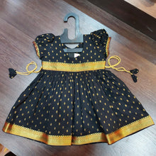 Load image into Gallery viewer, Black Chanderi Butti Frock Dress. - MEEMORA FROCKS
