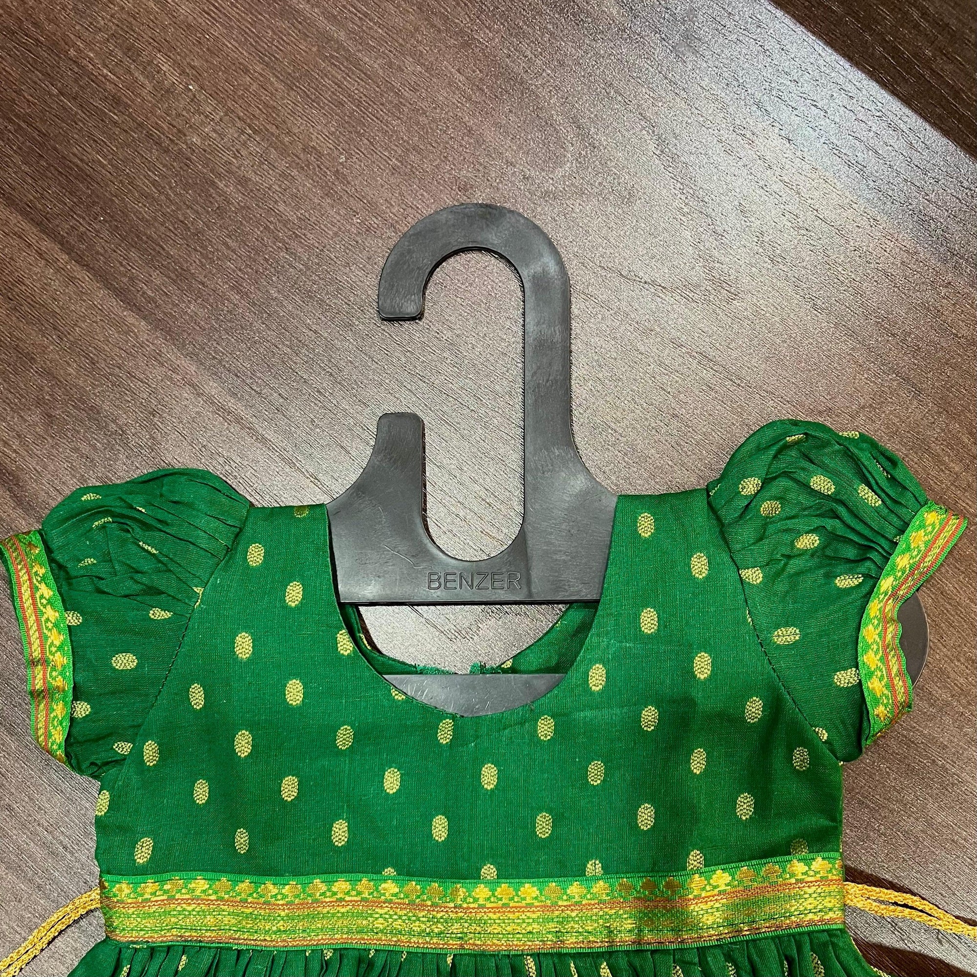 Green Chanderi Butti Frock Dress - MEEMORA FROCKS