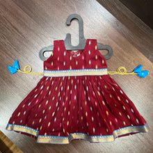 Load image into Gallery viewer, MAROON MULTI BUTTI FROCK DRESS - MEEMORA FROCKS
