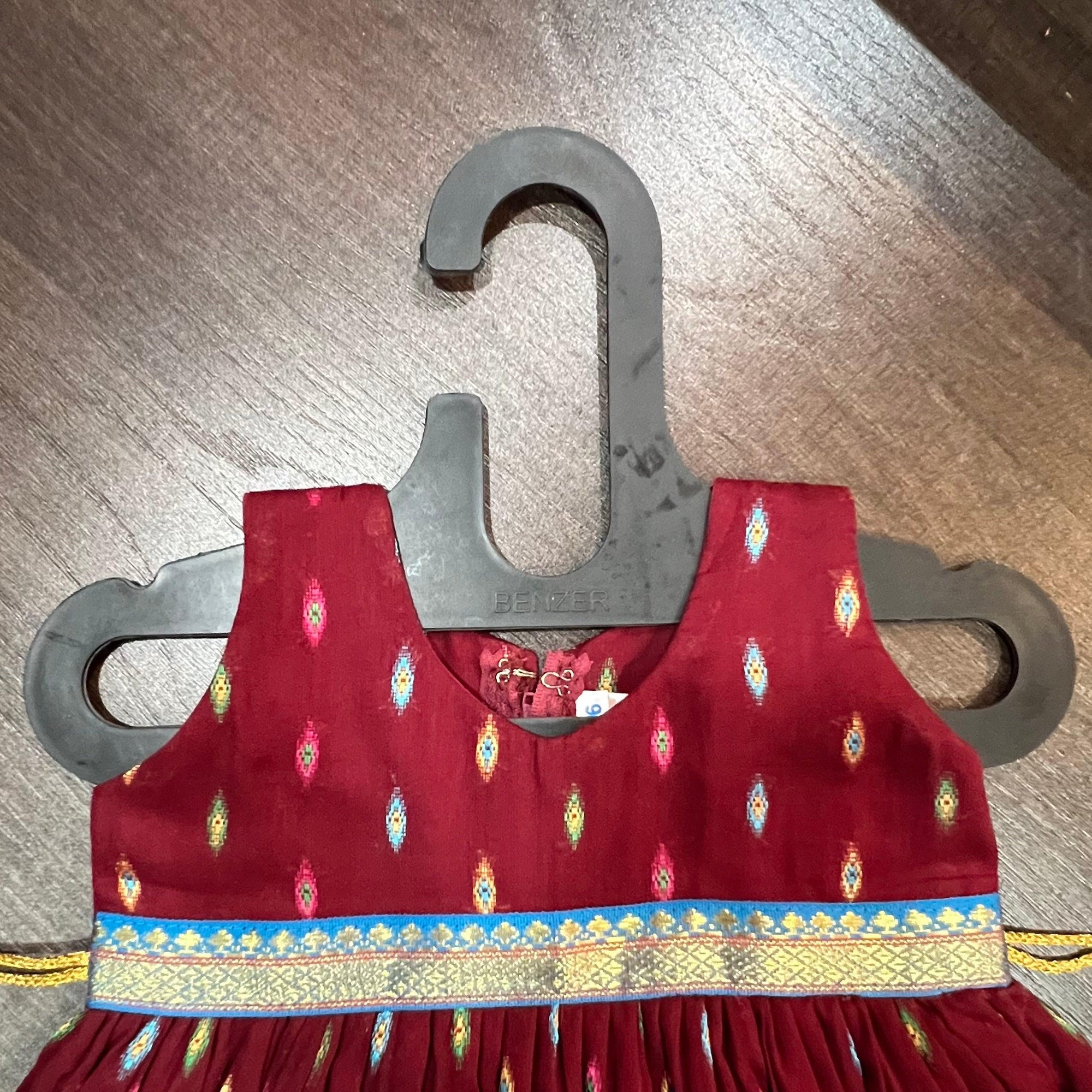 MAROON MULTI BUTTI FROCK DRESS - MEEMORA FROCKS