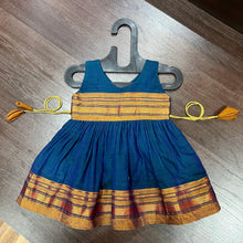 Load image into Gallery viewer, Morpankhi Mustard Golden Border Knee Length Frock Dress - MEEMORA FROCKS
